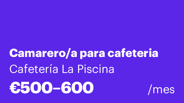 Camarero/a para cafeteria
