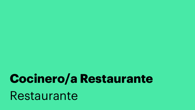 Cocinero/a Restaurante