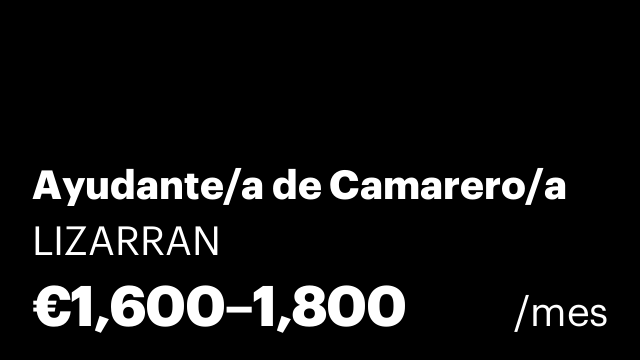 Ayudante/a de Camarero/a