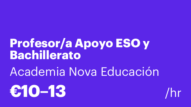 Profesor/a Apoyo ESO y Bachillerato