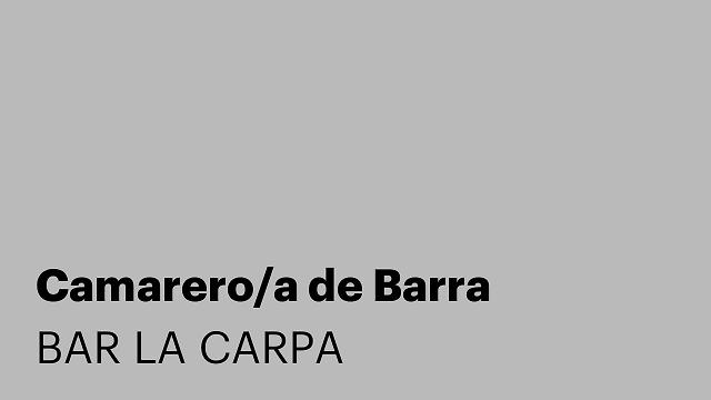 Camarero/a de Barra