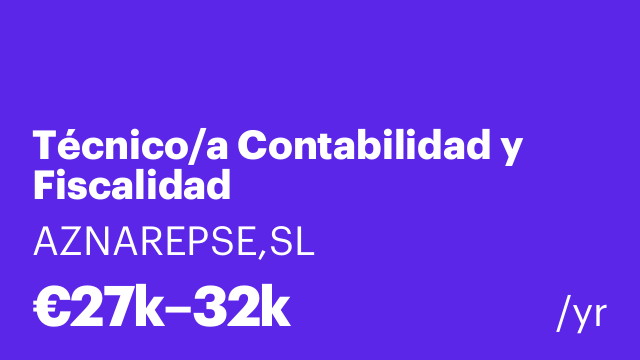 Técnico/a Contabilidad y Fiscalidad