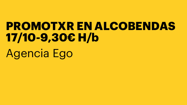 PROMOTXR EN ALCOBENDAS 17/10-9,30€ H/b