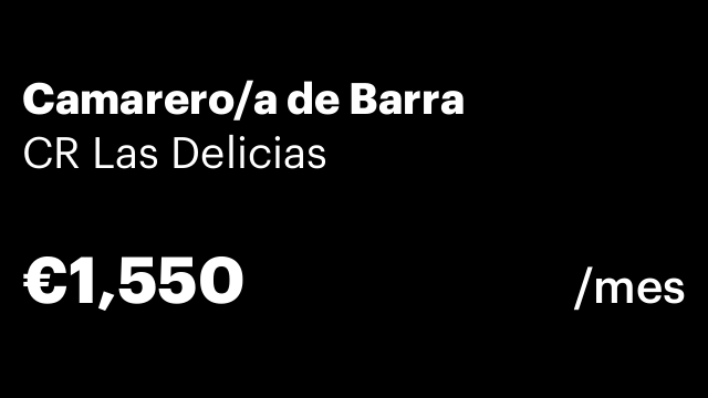 Camarero/a de Barra