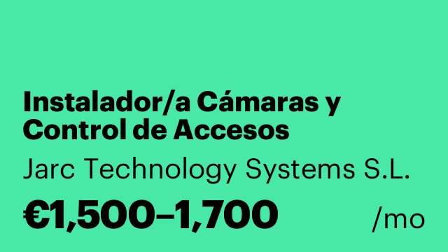 Instalador/a Cámaras y Control de Accesos