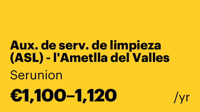 Aux. de serv. de limpieza (ASL) - l'Ametlla del Valles [SLMDC]
