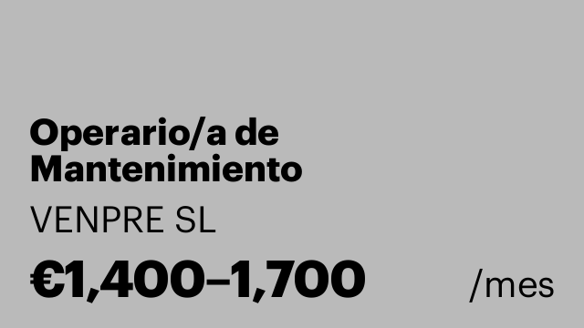 Operario/a de Mantenimiento