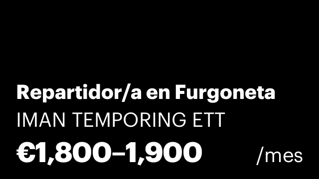 Repartidor/a en Furgoneta