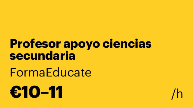 Profesor apoyo ciencias secundaria