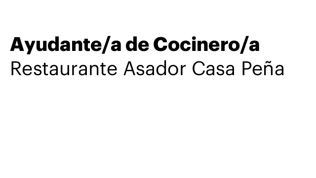 Ayudante/a de Cocinero/a