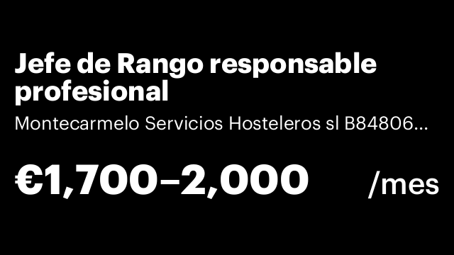 Jefe de Rango responsable profesional
