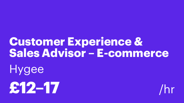 Customer Experience & Sales Advisor – E-commerce