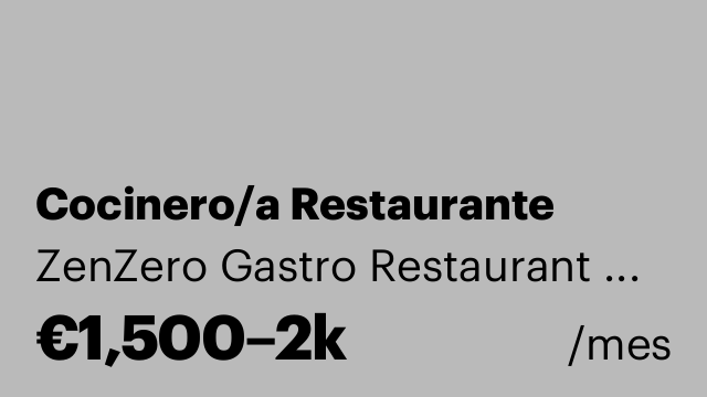 Cocinero/a Restaurante