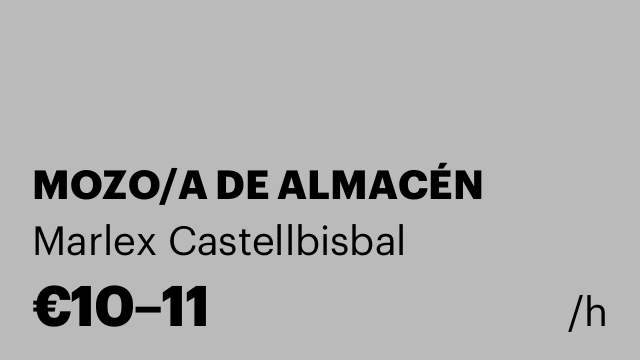 MOZO/A DE ALMACÉN