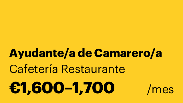 Ayudante/a de Camarero/a