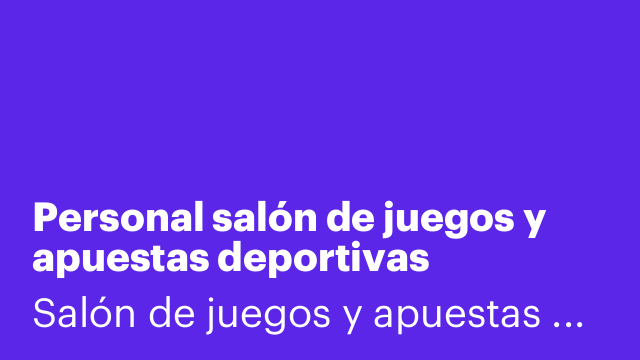 Personal salón de juegos y apuestas deportivas
