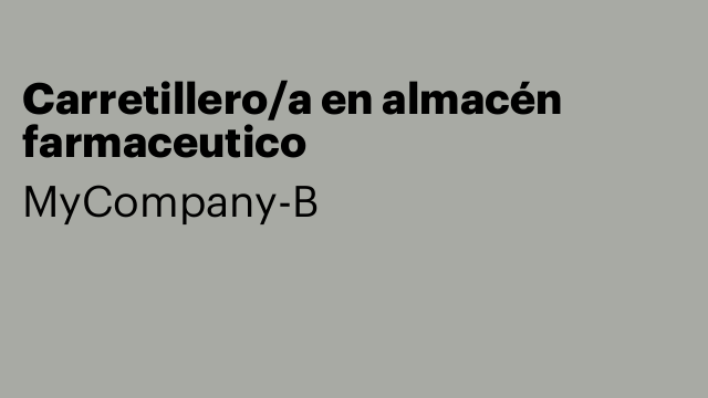 Carretillero/a en almacén farmaceutico