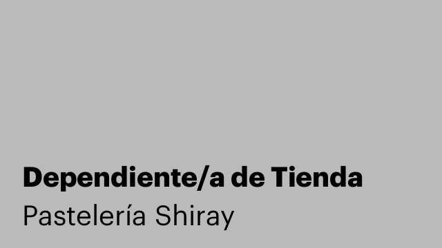 Dependiente/a de Tienda