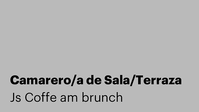 Camarero/a de Sala/Terraza