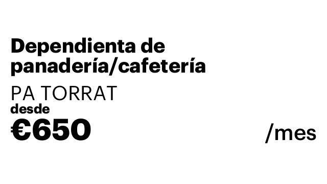 Dependienta de panadería/cafetería