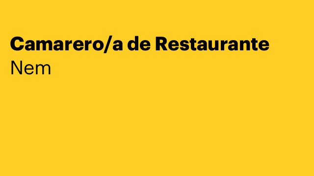 Camarero/a de Restaurante