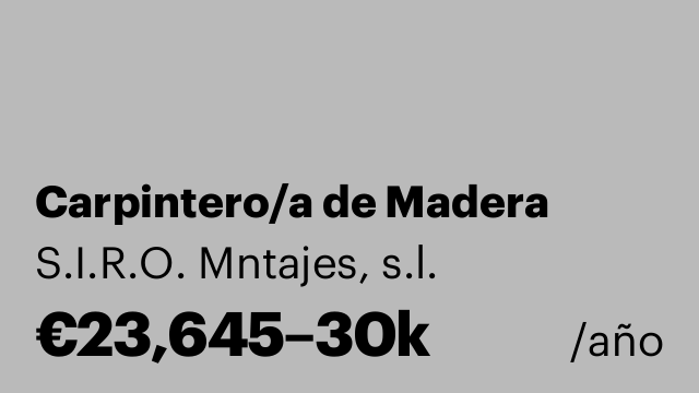 Carpintero/a de Madera