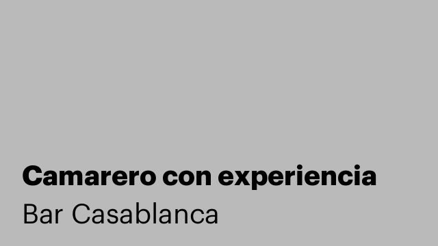 Camarero con experiencia