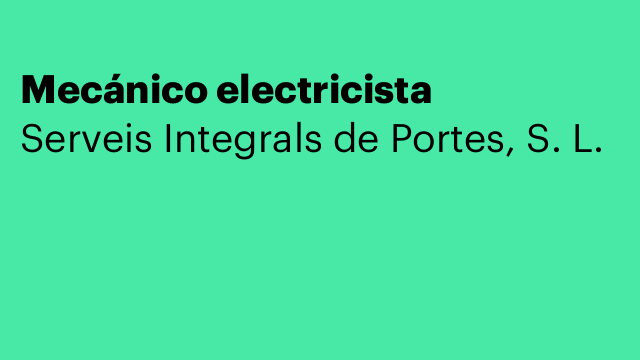 Mecánico electricista