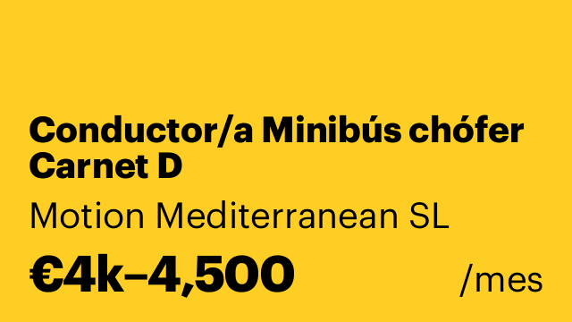 Conductor/a Minibús chófer Carnet D