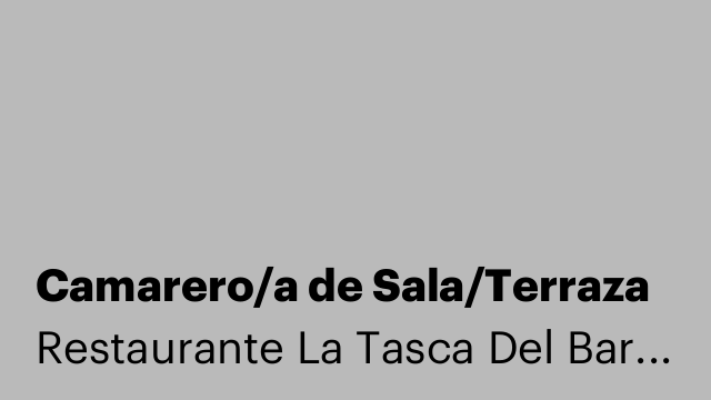 Camarero/a de Sala/Terraza