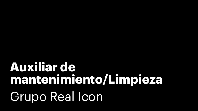Auxiliar de mantenimiento/Limpieza