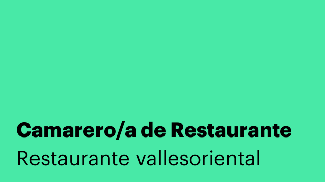 Camarero/a de Restaurante