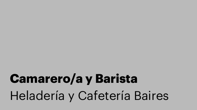 Camarero/a y Barista