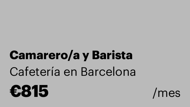 Camarero/a y Barista