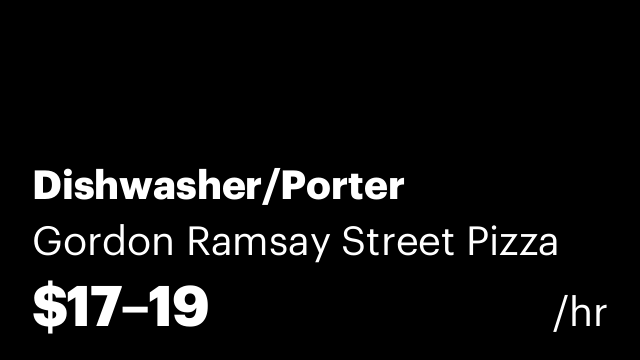 Dishwasher/Porter
