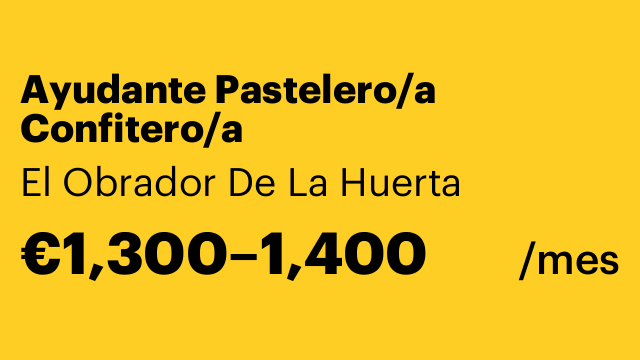 Ayudante Pastelero/a Confitero/a