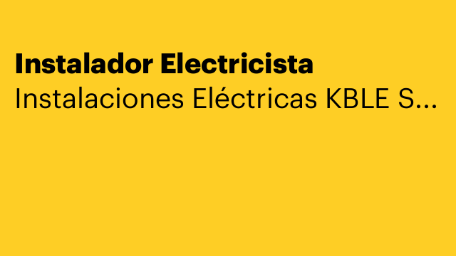 Instalador Electricista