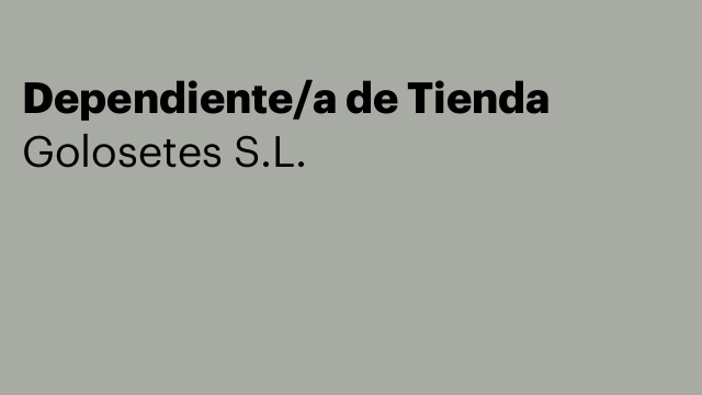 Dependiente/a de Tienda