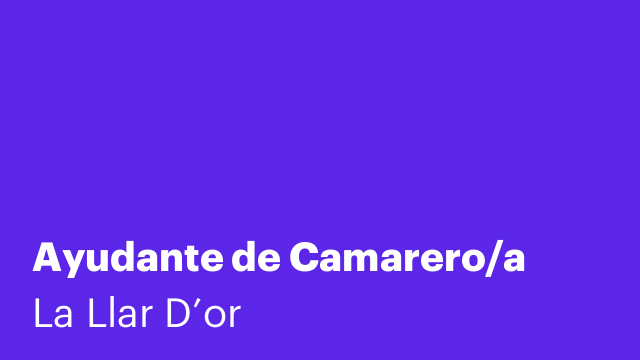 Ayudante de Camarero/a