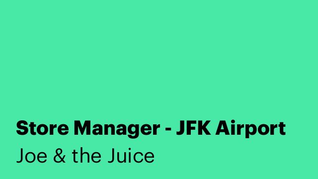 Store Manager - JFK Airport