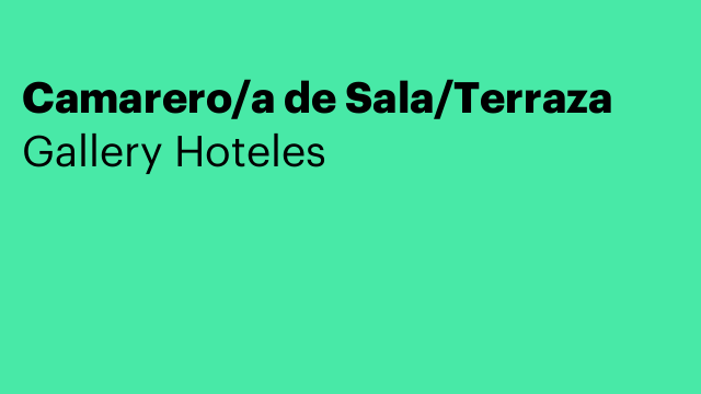Camarero/a de Sala/Terraza