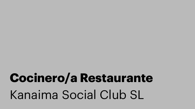 Cocinero/a Restaurante