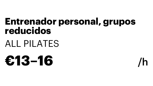 Entrenador personal, grupos reducidos