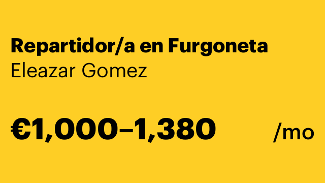 Repartidor/a en Furgoneta