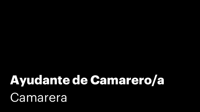 Ayudante de Camarero/a