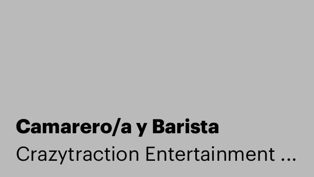 Camarero/a y Barista