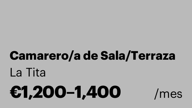 Camarero/a de Sala/Terraza