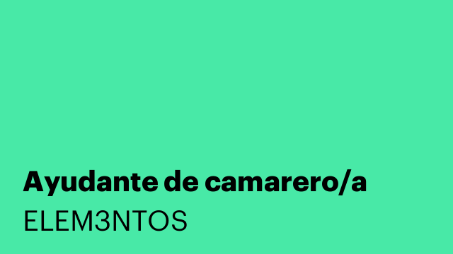 Ayudante de camarero/a