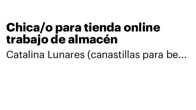 Chica/o para tienda online trabajo de almacén