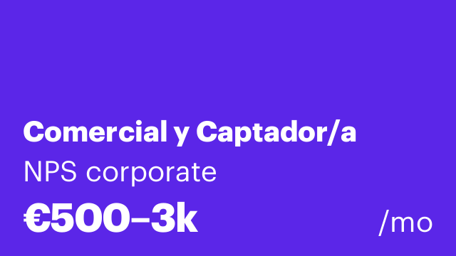Comercial y Captador/a